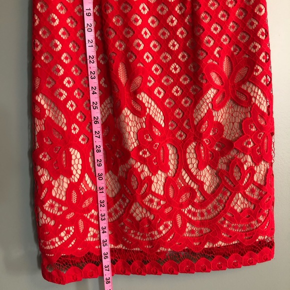 NWOT Dex Red Lace Shift Dress - Picture 9 of 11